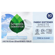 Seventh Generation, Fabric Softener Sheets, Free & Clear, 80 Sheets - Supply Center USA