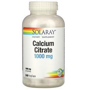 Solaray, Calcium Citrate, 250 mg, 240 VegCaps - Supply Center USA