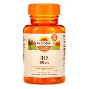 Sundown Naturals, B-12, 500 mcg, 200 Tablets - HealthCentralUSA