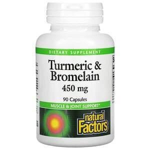 Natural Factors, Turmeric & Bromelain, 450 mg, 90 Capsules - Supply Center USA