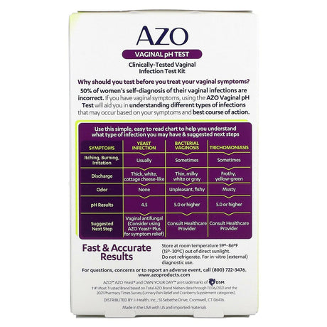 Azo, Vaginal pH Test, 2 Self Tests - Supply Center USA