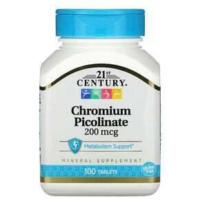 21st Century, Chromium Picolinate, 200 mcg, 100 Tablets - HealthCentralUSA