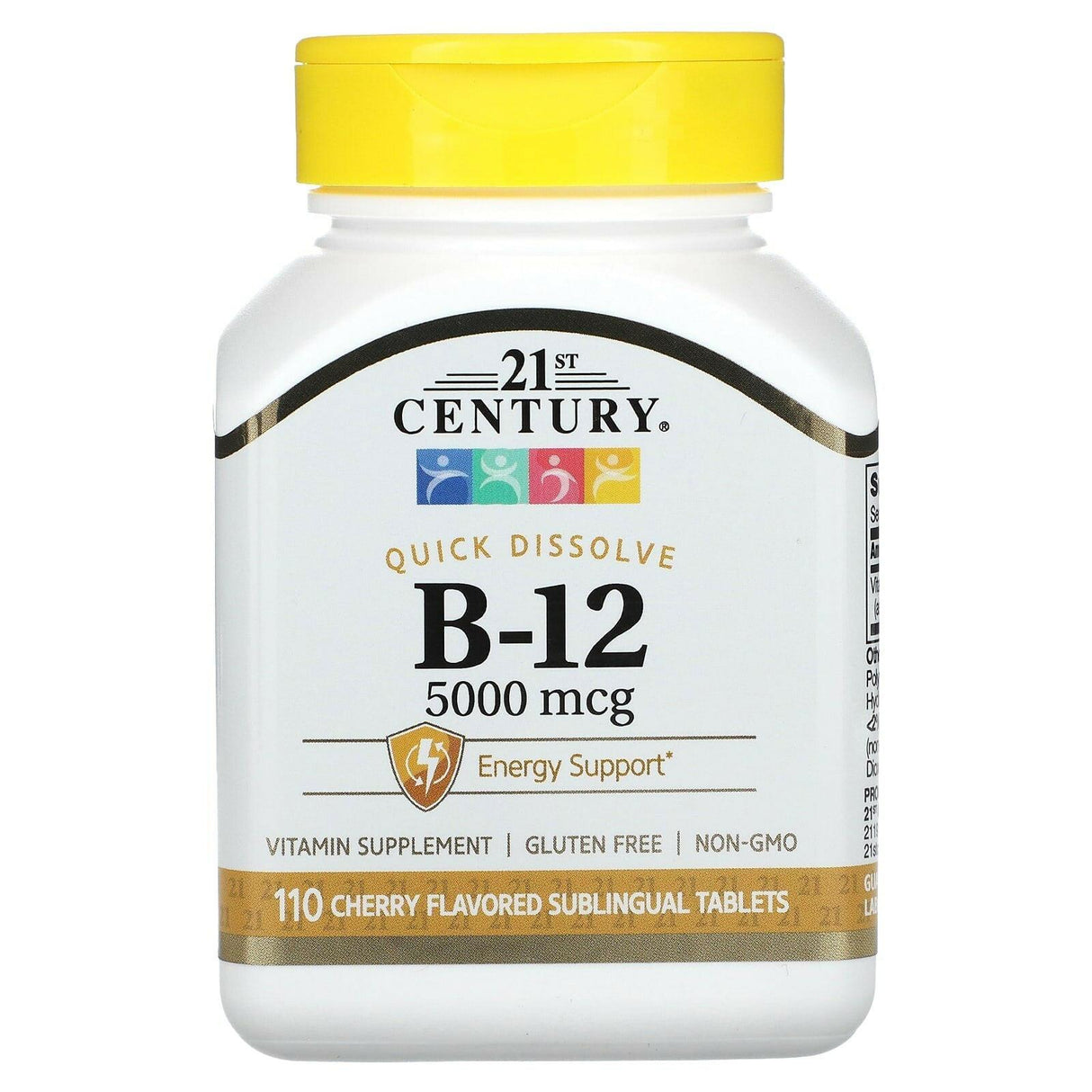 21st Century, B-12, Cherry, 5,000 mcg, 110 Sublingual Tablets - Supply Center USA