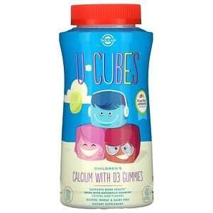 Solgar, U-Cubes, Children's Calcium With D3, Pink Lemonade, Blueberry, Strawberry, 120 Gummies - Supply Center USA