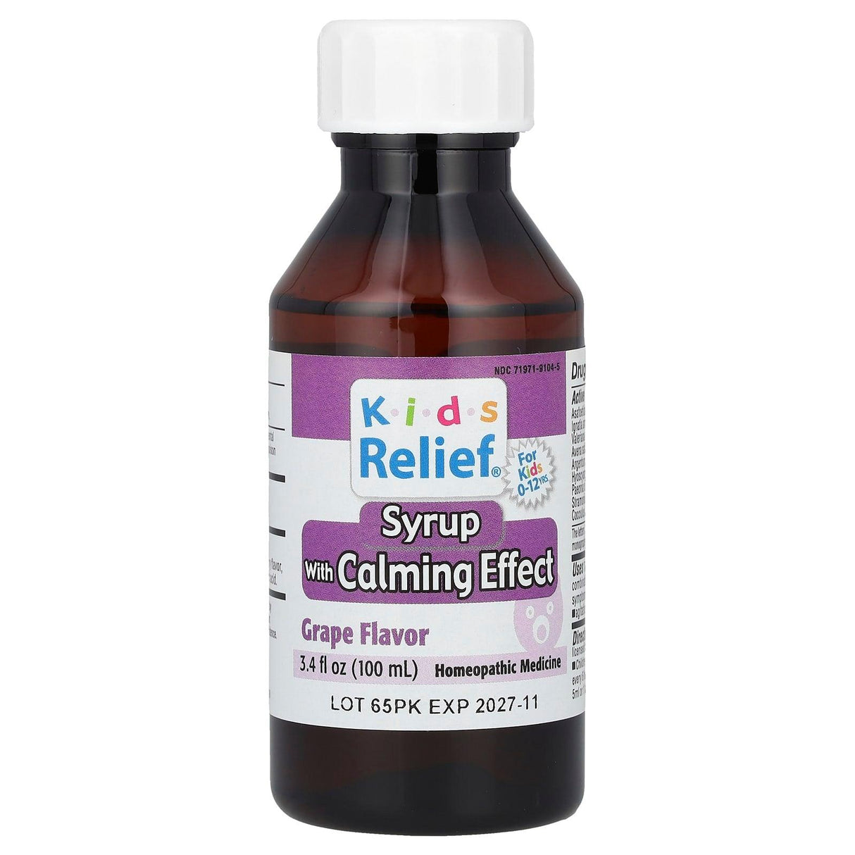 Homeolab USA, Kids Relief®, Syrup with Calming Effect, 0-12 Years, Grape, 3.4 fl oz (100 ml) - Supply Center USA