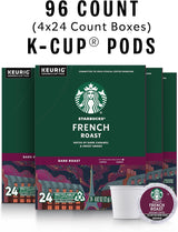 Starbucks K-Cup Coffee Pods, Dark Roast Coffee, French Roast for Keurig Brewers, 100% Arabica, 4 Boxes (96 Pods Total)