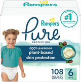Pampers Pure Protection Diapers - Size 5, One Month Supply (132 Count), Hypoallergenic Premium Disposable Baby Diapers