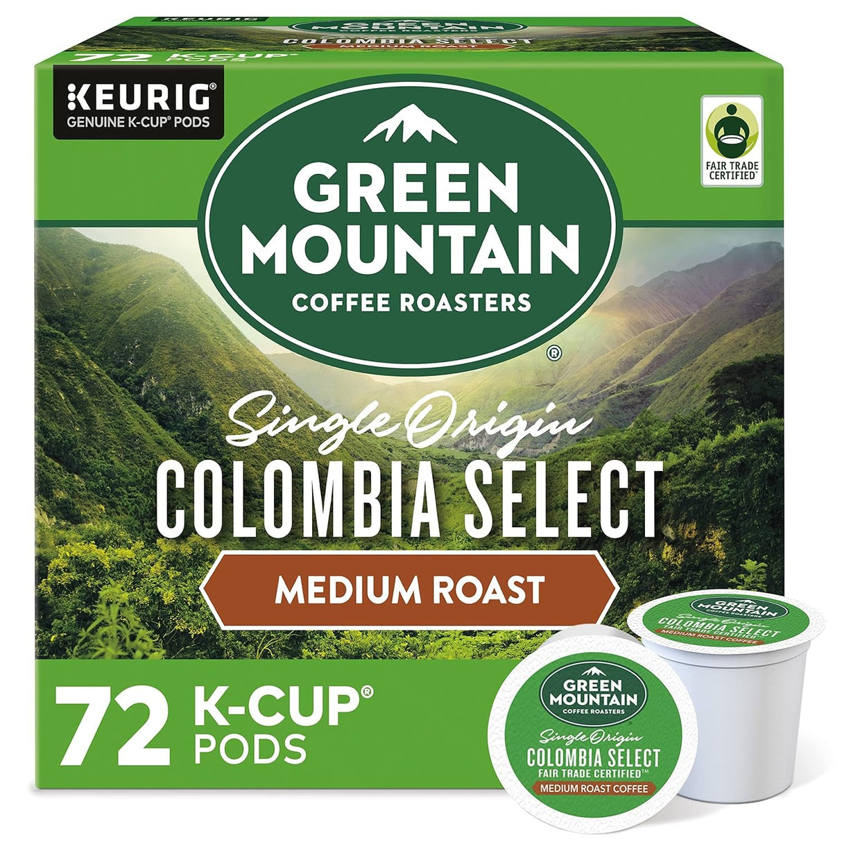 Green Mountain Coffee Roasters Half Caff Keurig Single-Serve K-Cup Pods, Medium Roast Coffee, 72 Count