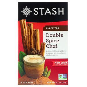 Stash Tea, Black Tea, Double Spice Chai, 18 Tea Bags, 1.1 oz (33 g) - HealthCentralUSA