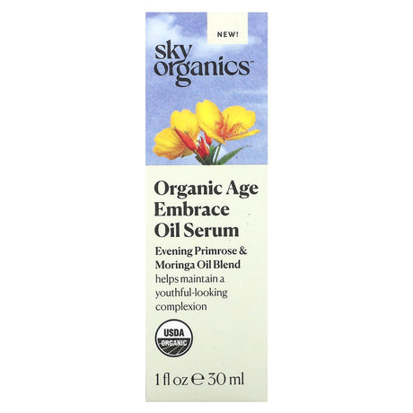 Sky Organics, Organic Age Embrace Oil Serum, Evening Primrose & Moringa Oil Blend, 1 fl oz (30 ml) - Supply Center USA