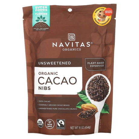 Navitas Organics, Organic Cacao Nibs, Unsweetened, 8 oz (227 g) - Supply Center USA