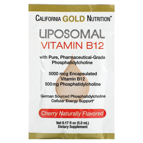 California Gold Nutrition, Liposomal Vitamin B12, 30 Packets, 0.17 fl oz (5 ml) Each - Supply Center USA