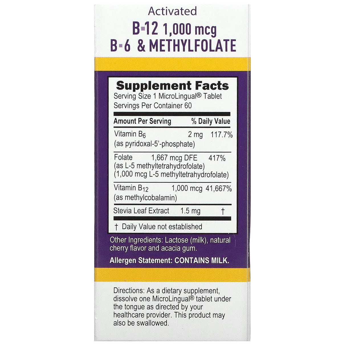 Superior Source, Activated B-12 Methylcobalamin, B-6 (P-5-P) & Methylfolate, 60 Microlingual Instant Dissolve Tablets - Supply Center USA