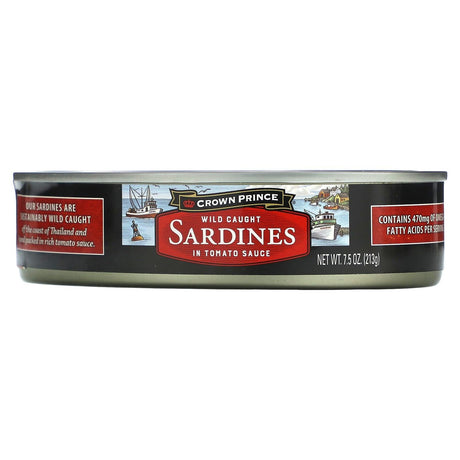 Crown Prince Natural, Wild Caught Sardines In Tomato Sauce, 7.5 oz (213 g) - Supply Center USA