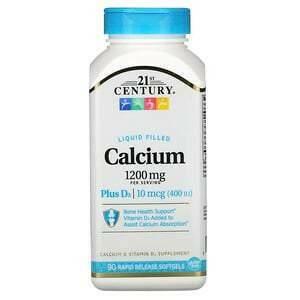 21st Century, Liquid Filled Calcium Plus D3, 1,200 mg, 90 Rapid Release Softgels - Supply Center USA