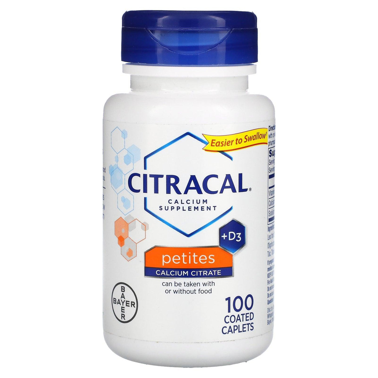 Citracal, Calcium Supplement + D3, Petites, 100 Coated Caplets - Supply Center USA