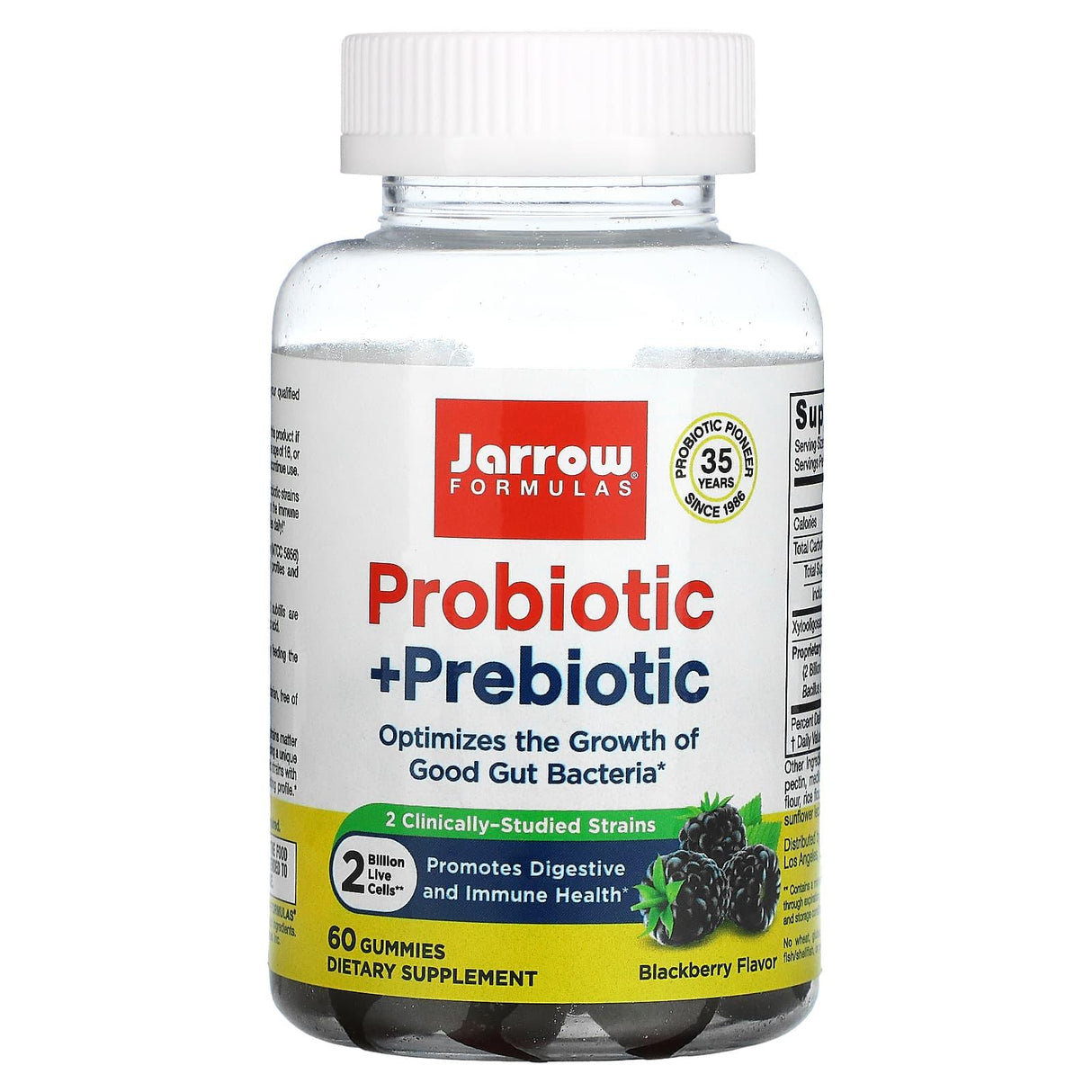 Jarrow Formulas, Probiotic + Prebiotic, Blackberry, 2 Billion, 50 Gummies - Supply Center USA