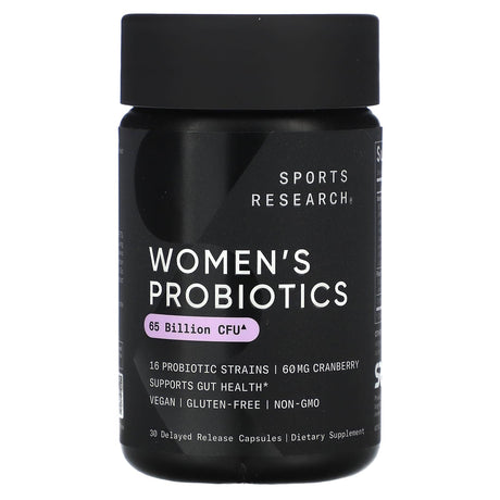 Sports Research, Women's Probiotics, Cranberry, 65 Billion CFU, 30 Delayed Release Capsules - Supply Center USA