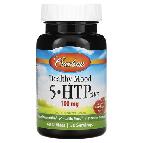 Carlson, Healthy Mood, 5-HTP Elite, Natural Raspberry, 50 mg, 60 Tablets - Supply Center USA