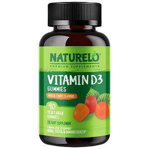 NATURELO, Vitamin D3 Gummies, Mixed Fruit, 90 Vegetarian Gummies - Supply Center USA