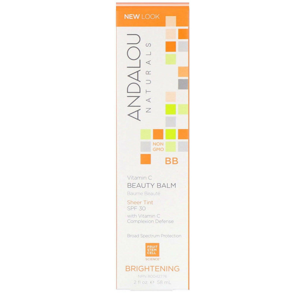 Andalou Naturals, BB Vitamin C Beauty Balm, Brightening, SPF 30, Sheer Tint, 2 fl oz (58 ml) - HealthCentralUSA