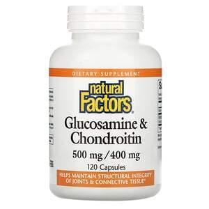 Natural Factors, Glucosamine & Chondroitin, 500 mg/400 mg, 120 Capsules - Supply Center USA