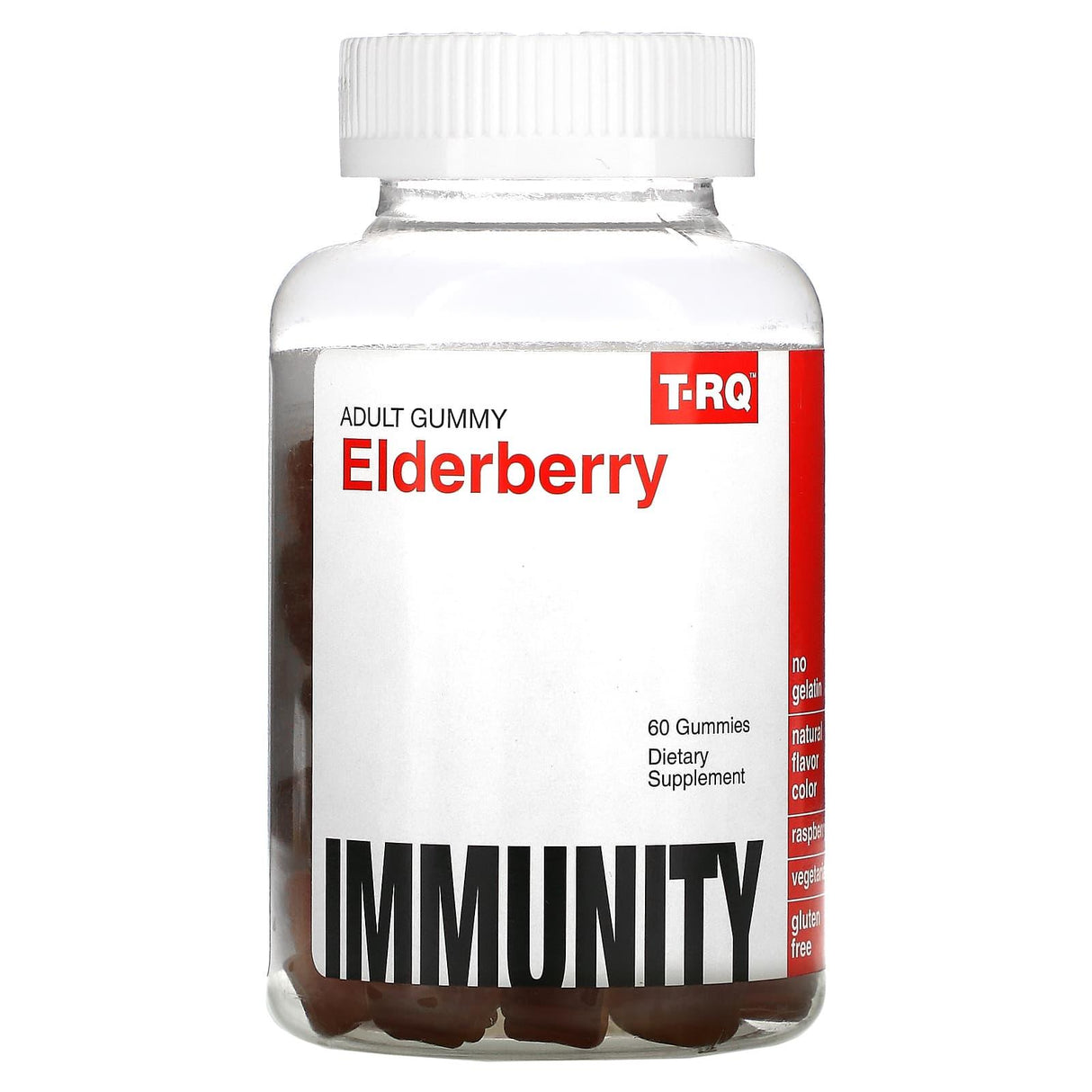 T-RQ, Adult Gummy, Elderberry, Immunity, Raspberry, 60 Gummies - Supply Center USA