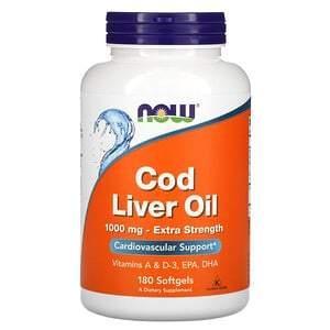 Now Foods, Cod Liver Oil, 1,000 mg, 180 Softgels - Supply Center USA