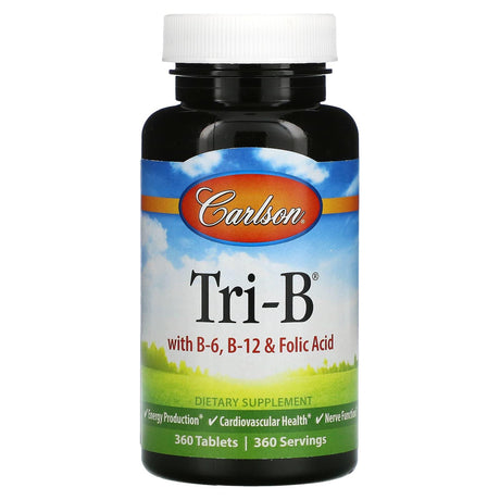 Carlson, Tri-B with B6, B12 & Folic Acid, 360 Tablets - Supply Center USA