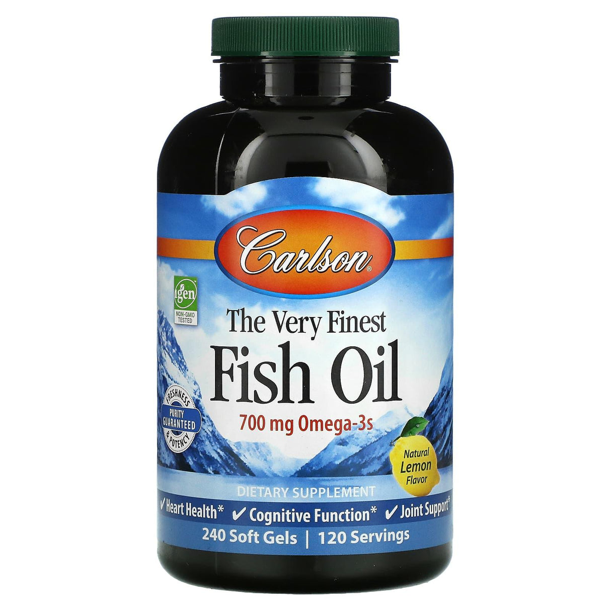 Carlson, The Very Finest Fish Oil, Natural Lemon, 350 mg, 120 Soft Gels - Supply Center USA