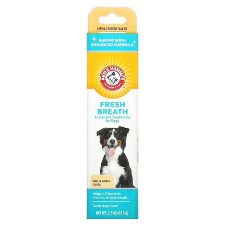 Arm & Hammer, Fresh Breath, Enzymatic Toothpaste, For Dogs, Vanilla Ginger, 2.5 oz (67.5 g) - Supply Center USA