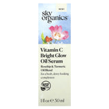 Sky Organics, Vitamin C Bright Glow Oil Serum, Rosehip & Turmeric Oil Blend, 1 fl oz (30 ml) - Supply Center USA