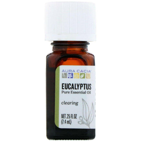 Aura Cacia, Discover Eucalyptus, Pure Essential Oil, .25 fl oz (7.4 ml) - Supply Center USA