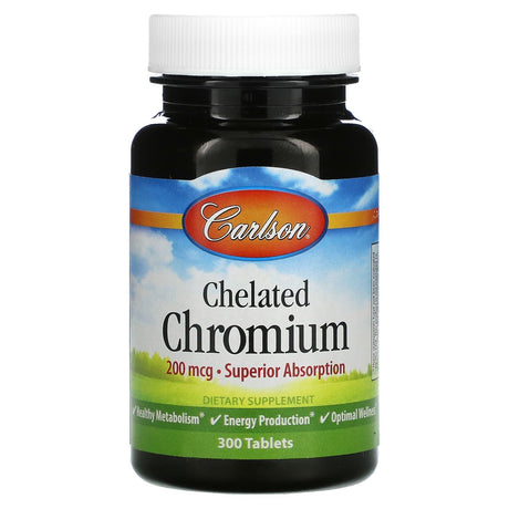 Carlson, Chelated Chromium, 200 mcg, 300 Tablets - Supply Center USA