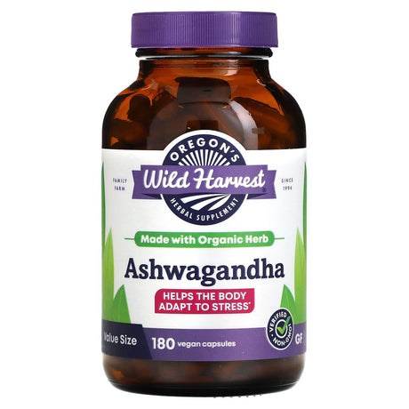 Oregons Wild Harvest, Ashwagandha, 180 Vegan Capsules - Supply Center USA