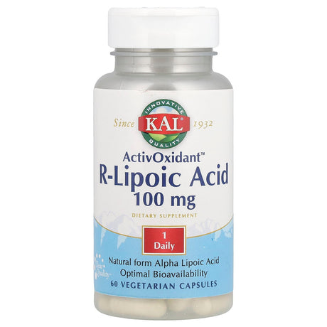 KAL, ActivOxidant™, R-Lipoic Acid, 100 mg, 60 Vegetarian Capsules - Supply Center USA