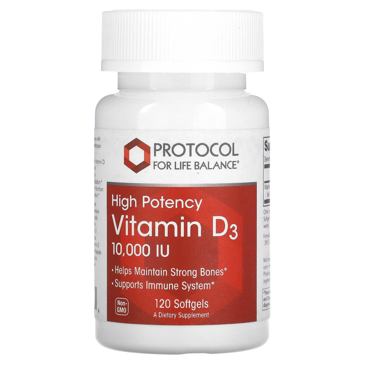 Protocol for Life Balance, Vitamin D3, High Potency, 2,000 IU, 120 Softgels - Supply Center USA