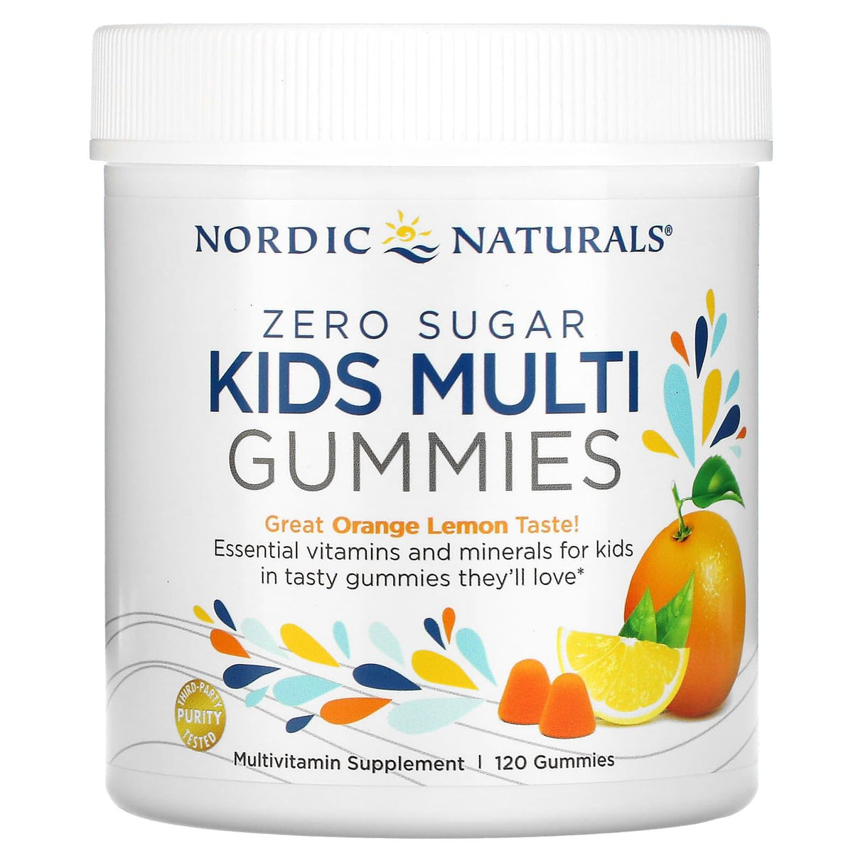 Nordic Naturals, Zero Sugar Kids Multi Gummies, Orange Lemon , 120 Gummies - Supply Center USA