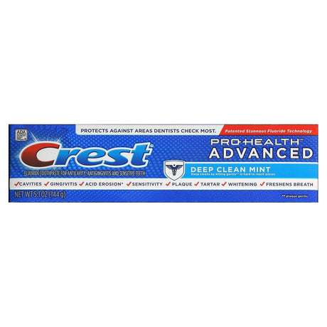 Crest, Pro-Health Advanced, Fluoride Toothpaste, Deep Clean Mint, 5.1 oz (144 g) - Supply Center USA