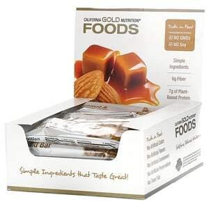 California Gold Nutrition, Foods, Caramel & Almond Bars, 12 Bars, 1.4 oz (40 g) Each - Supply Center USA