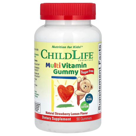 ChildLife Essentials, Multi Vitamin Gummy, Sugar Free, Natural Strawberry Lemon, 90 Gummies - Supply Center USA