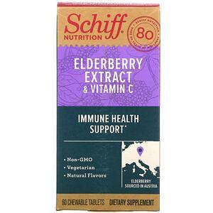 Schiff, Elderberry Extract & Vitamin C, 60 Chewable Tablets - Supply Center USA