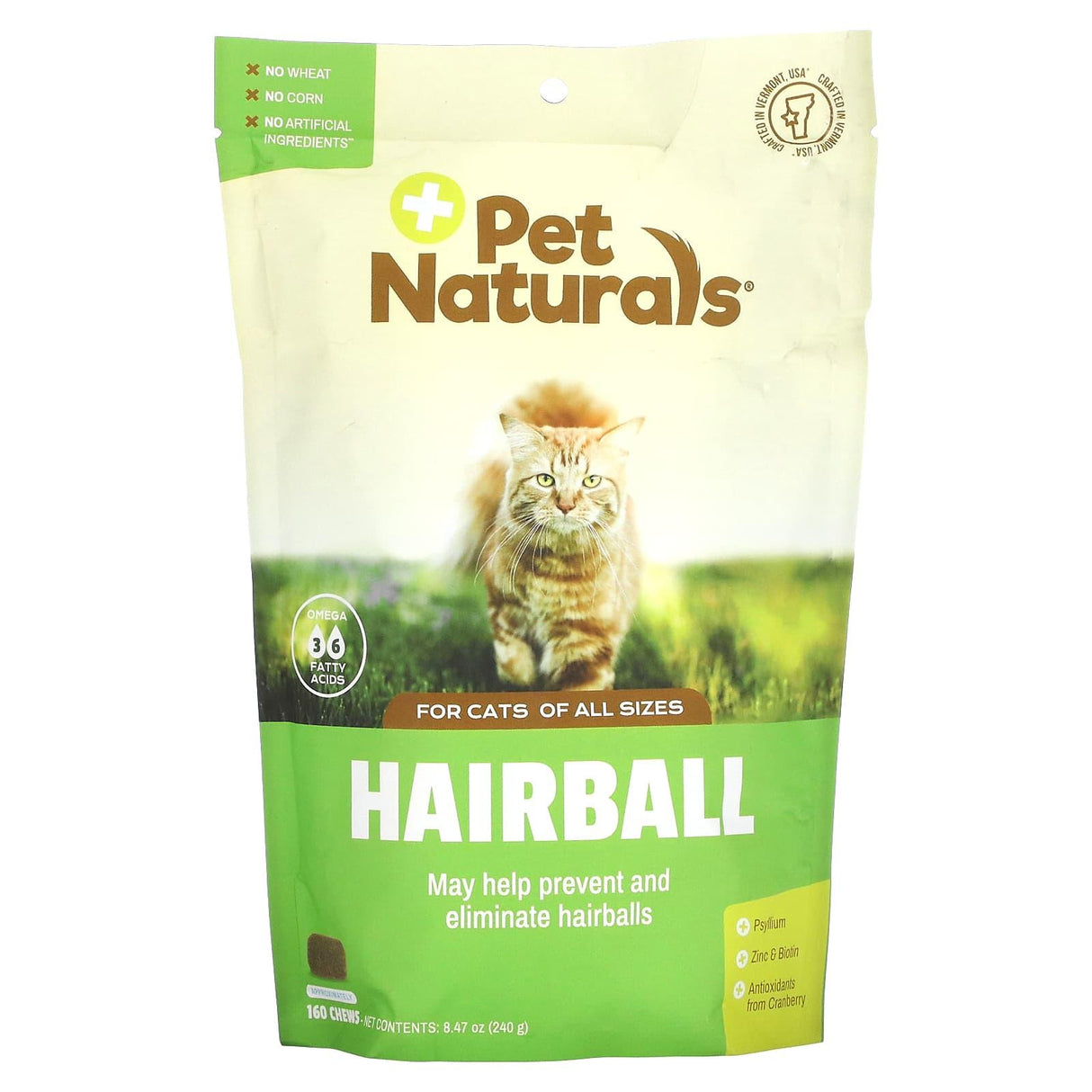 Pet Naturals, Hairball, For Cats, All Sizes, Approx. 160 Chews, 8.47 oz (240 g) - Supply Center USA