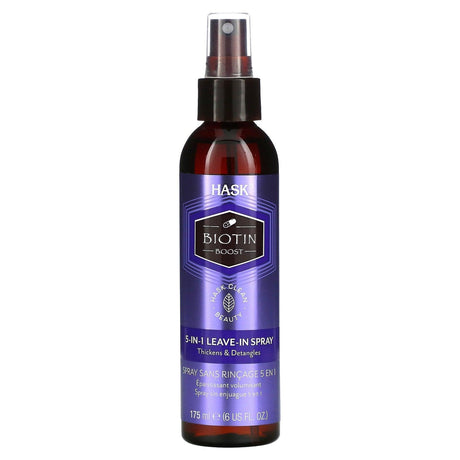 Hask Beauty, Biotin Boost, 5-In-1 Leave-In Spray, 6 fl oz (175 ml) - Supply Center USA