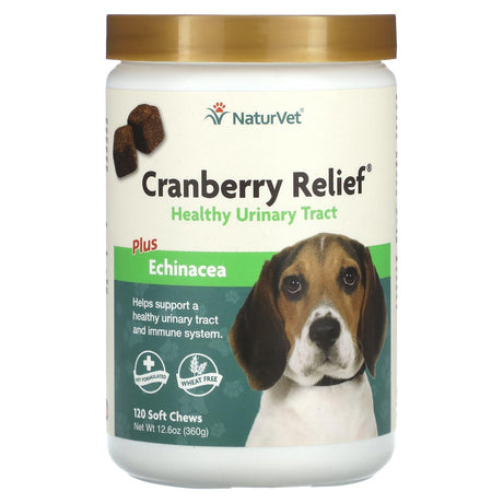 NaturVet, Cranberry Relief Healthy Urinary Tract, Plus Echinacea, 120 Soft Chews, 12.6 oz (360 g) - Supply Center USA