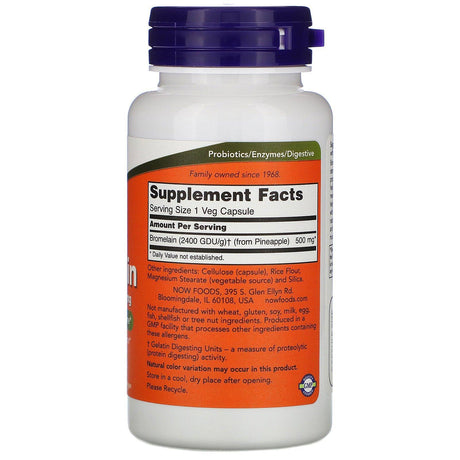 Now Foods, Bromelain, 500 mg, 60 Veg Capsules - Supply Center USA