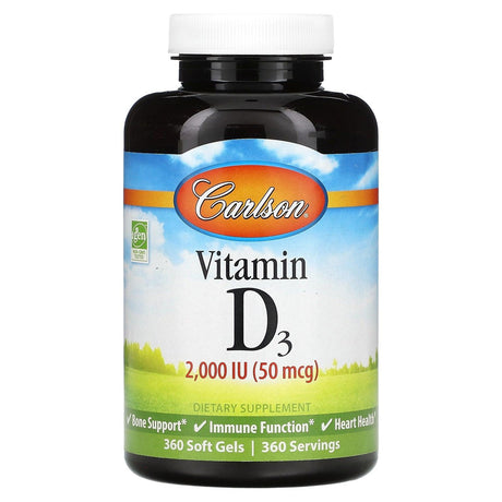 Carlson, Vitamin D3, 25 mcg (1,000 IU), 100 Soft Gels - Supply Center USA