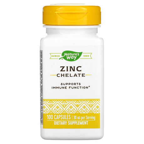 Nature's Way, Zinc Chelate, 30 mg, 100 Capsules - Supply Center USA