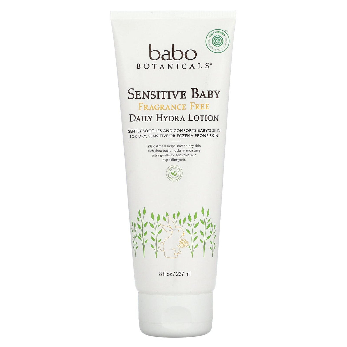 Babo Botanicals, Sensitive Baby, Daily Hydra Lotion, Fragrance Free, 8 fl oz (237 ml) - Supply Center USA