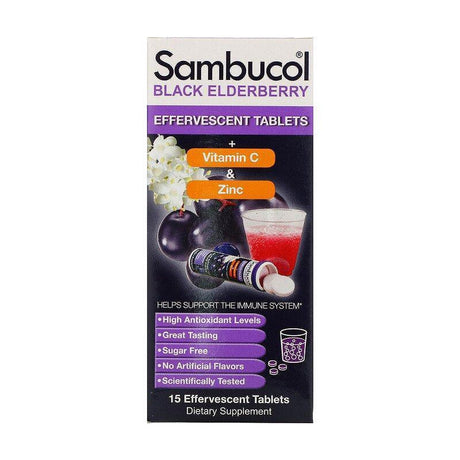 Sambucol, Black Elderberry, Effervescent Tablets, 15 Effervescent Tablets - Supply Center USA